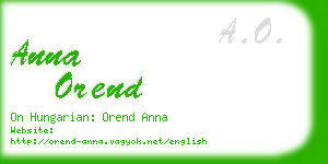 anna orend business card